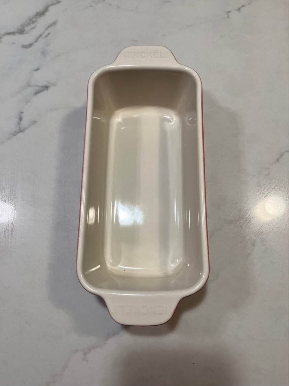 ZWILLING J.A. Henckels Cream and Red Stoneware Loaf Pan